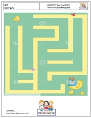 okul öncesi labirent bulmacai çalışma sayfaları